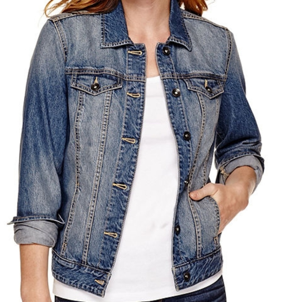 St. John's Bay Denim Jacket sz L